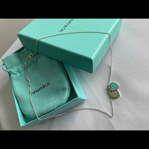 Tiffany & Co. Blue Double Heart Tag Pendant